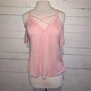 Adorable Pink Off the Shoulder Tee